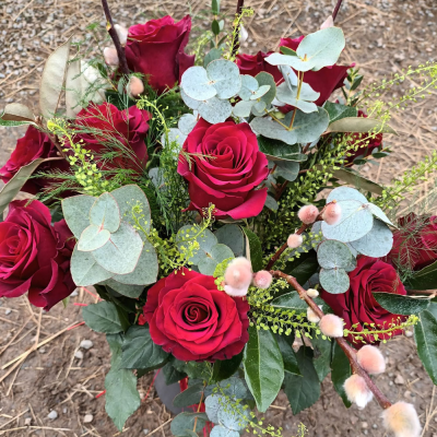 For My Sweetheart - 12 luxury red roses and fabulous foliage are all you need to make a grand romantic gesture to your sweetheart.