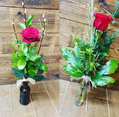 Love is.... - A single red rose in a glass bottle.....gives a simple but effective message, 'I love you'